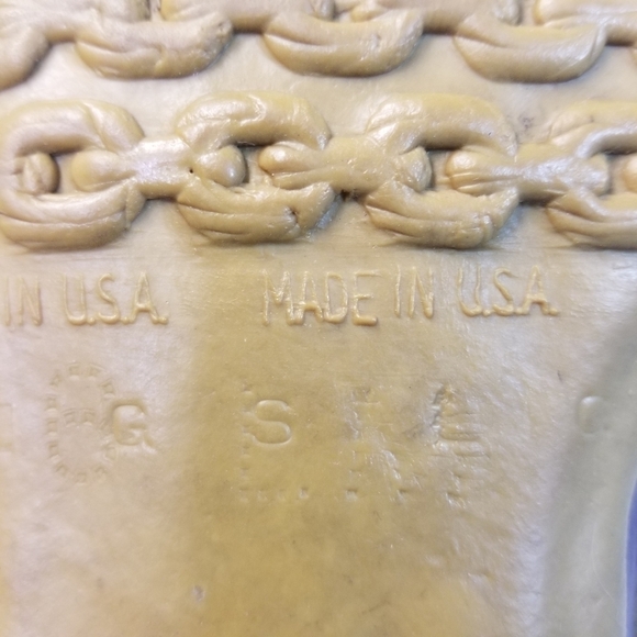 LL BEAN Boots blue rubber leather 6 - Picture 10 of 13